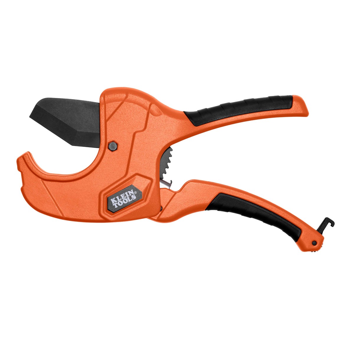 Klein Tools Pipe Cutter 50080 2 Inch Ratcheting PVC (CPVC PEX Conduit Tubing Shear Steel Pierce Point Blade Die Cast Aluminum Hand Shear)