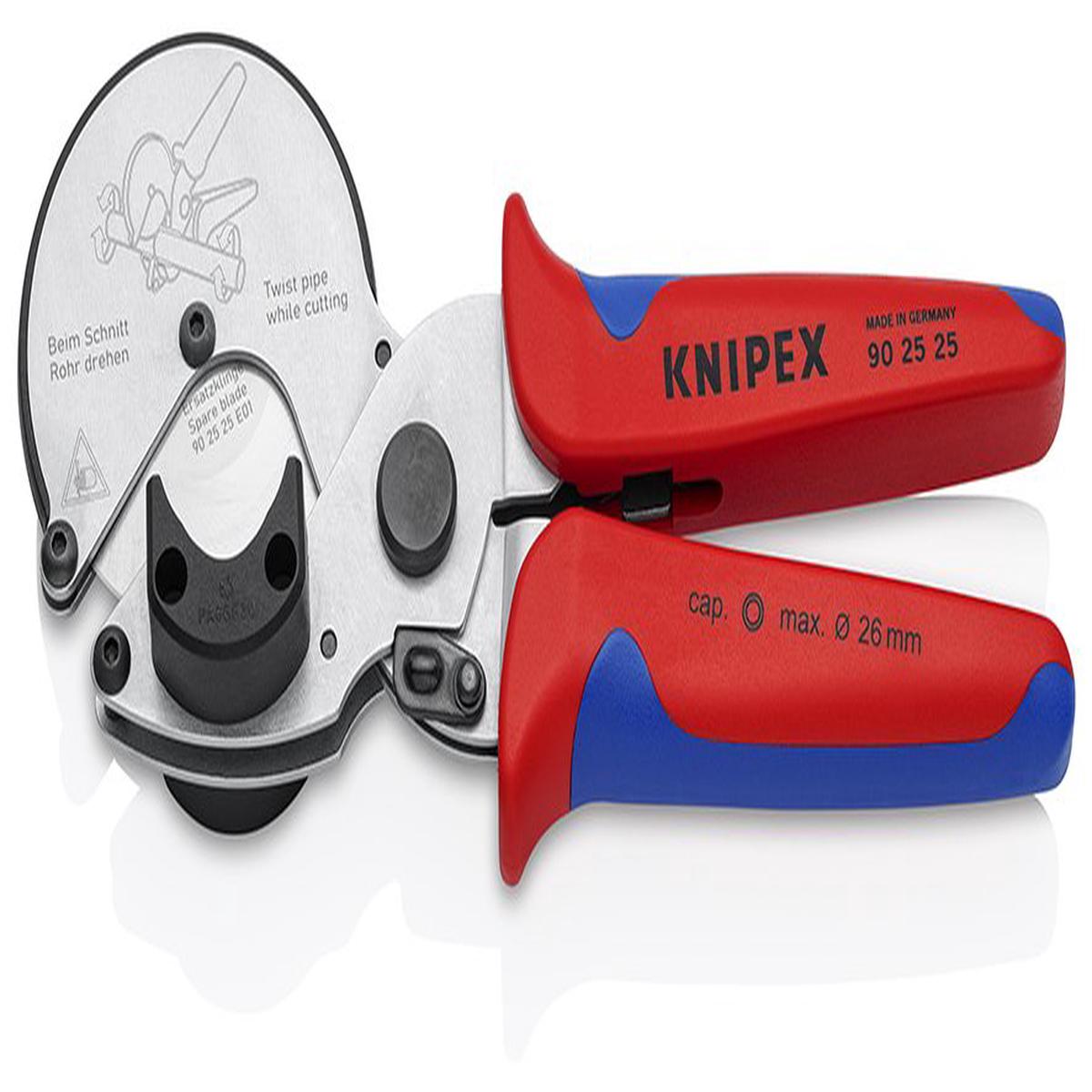 Knipex 90 25 25 Pipe Cutter For Composite 038 Plastic Pipes 8211 26mm Diameter