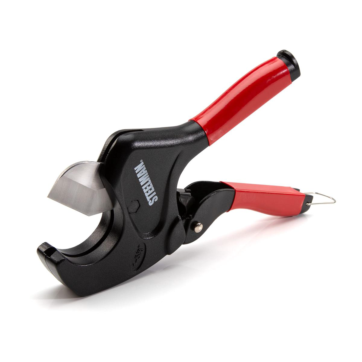 Steelman 42566 PVC Pipe Cutter Tool Cuts 1-58-inch Plastic Tube Ratcheting Stainless Steel Blade