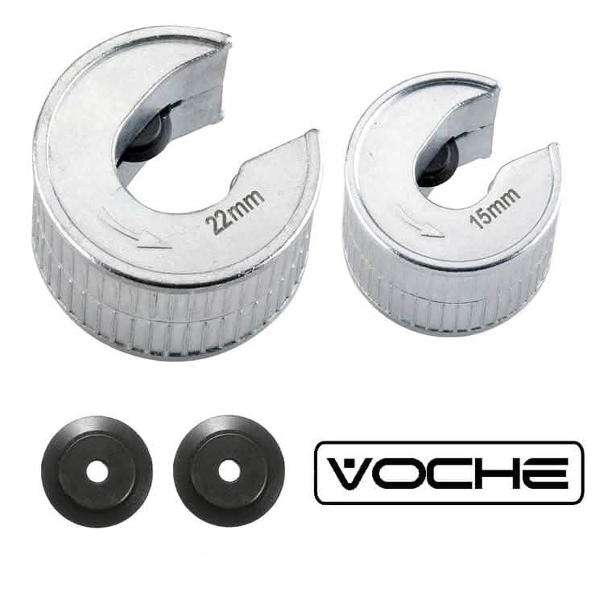 VOCHE 15MM 22MM PRO METAL PIPE CUTTERS + SPARE WHEELS SLICERS PIPESLICE COPPER