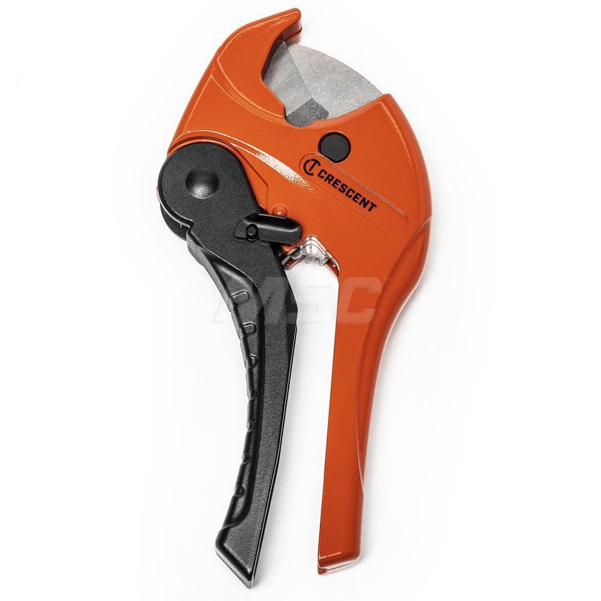 Crescent CRPC118 1-1/8 Inch Ratcheting PVC and PEX Pipe Cutter Heavy Duty All Metal Internal Linkage Precision Ground Hardened Steel Blade Plumbing