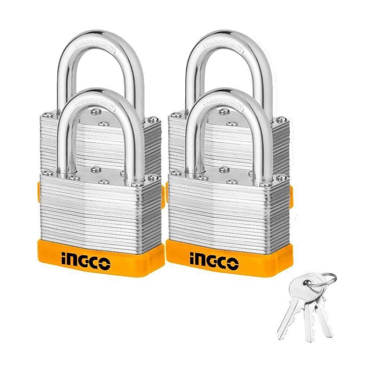 Ingco DLPK04004 Laminated Padlock 4pcs Key-Alike