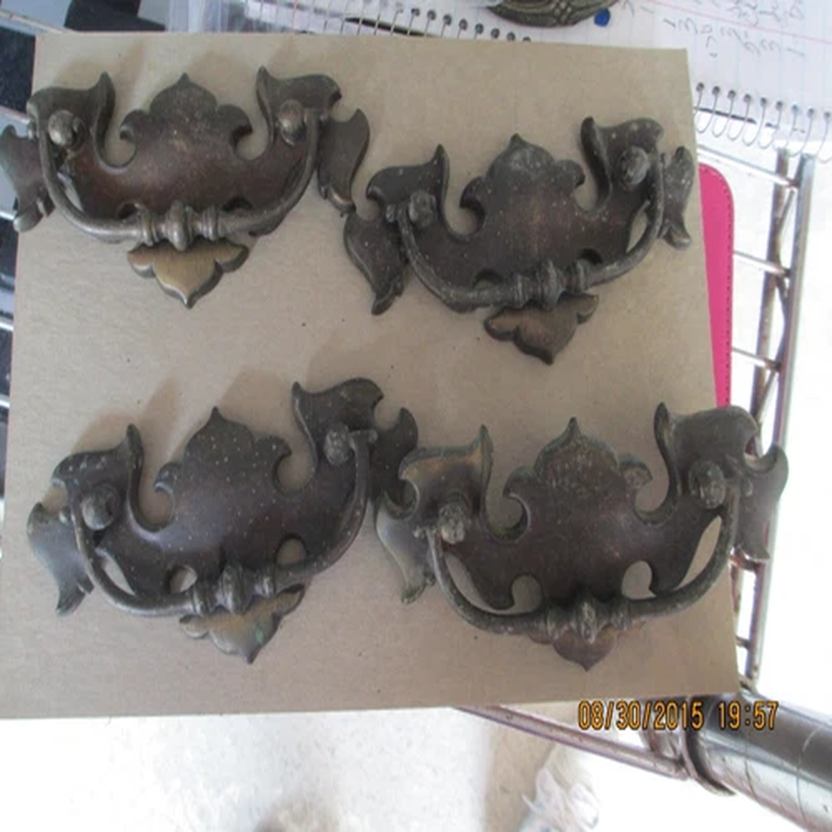 4 Matching Vintage Drawer Pulls / Handles 3 inches