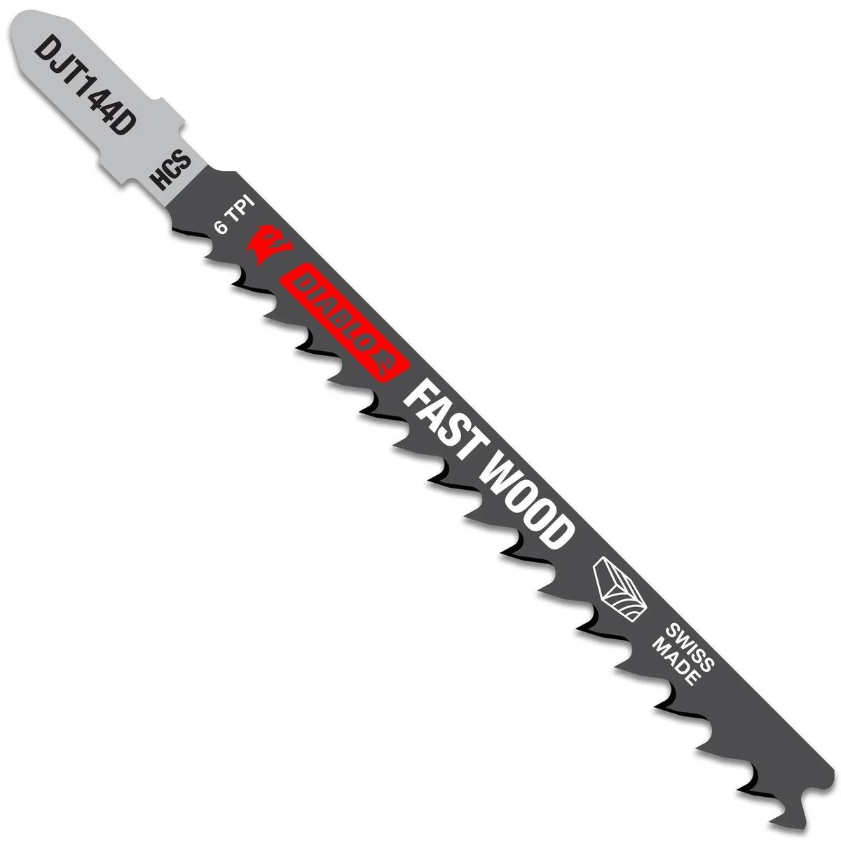 DIABLO DJT144D5 - 4 in. 6 TPI High Carbon Steel T-Shank Jig Saw Blades for Fast Wood Cuts
