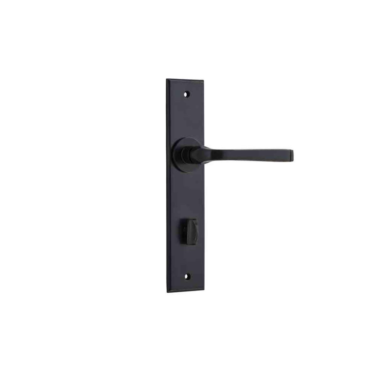 Door Lever Annecy Chamfered Privacy Matt Black