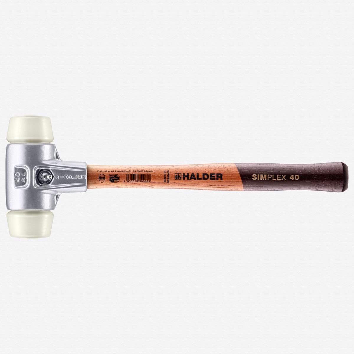 Halder Simplex Mallet with Nylon Inserts and Lightweight Aluminum Housing, 1.57" / 13.93 oz.