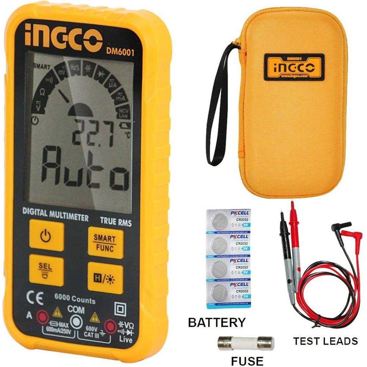 Ingco DM6001 Digital Multi Meter / Tester True RMS