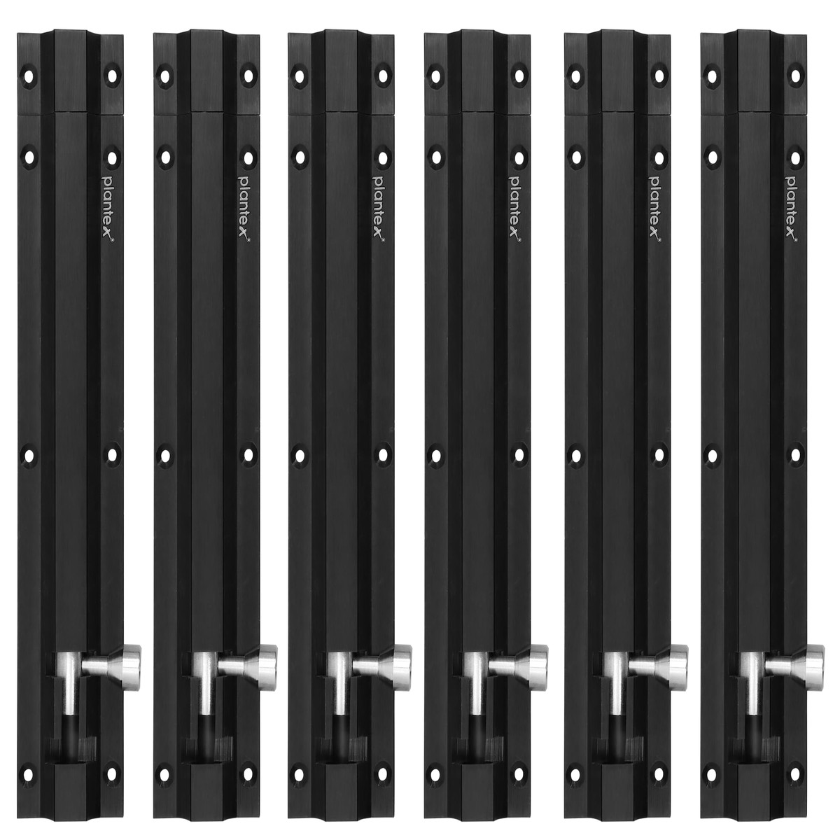 Plantex Stainless Steel 8-inch Tower Bolt/Tower Bolt for Home,Offices Doors and Windows/Tower Bolt for Main Door/Wardrobe Door Latch/Kundi/Chitakini/Door Latch for Windows (Black Finish, Pack of 