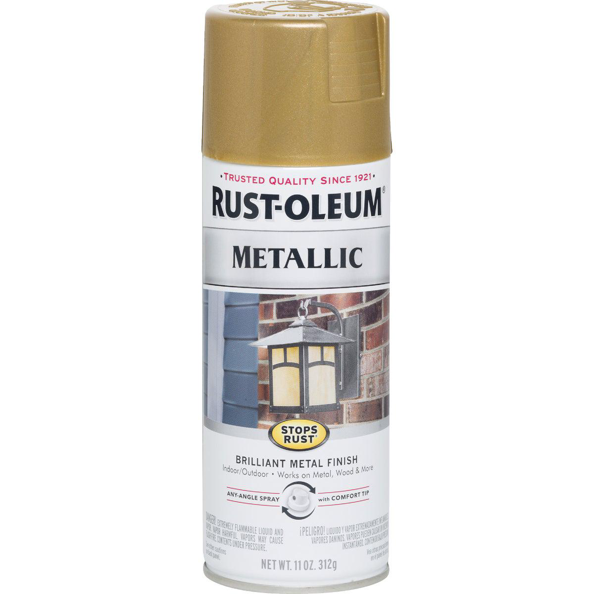 Rust-Oleum Stops Rust 11 Oz Metallic Satin Spray Paint Gold Rush