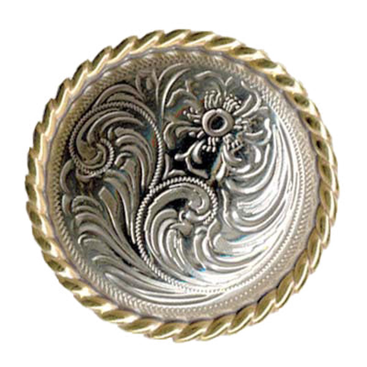 1" Floral Rope Concho - Silver Plate/Gold Plate