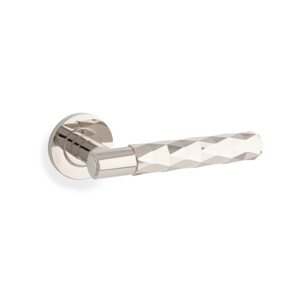 Alexander and Wilks Spitfire Diamond Cut Lever on Round Rose - Available in Various Finishes - Polished Nickel PVD