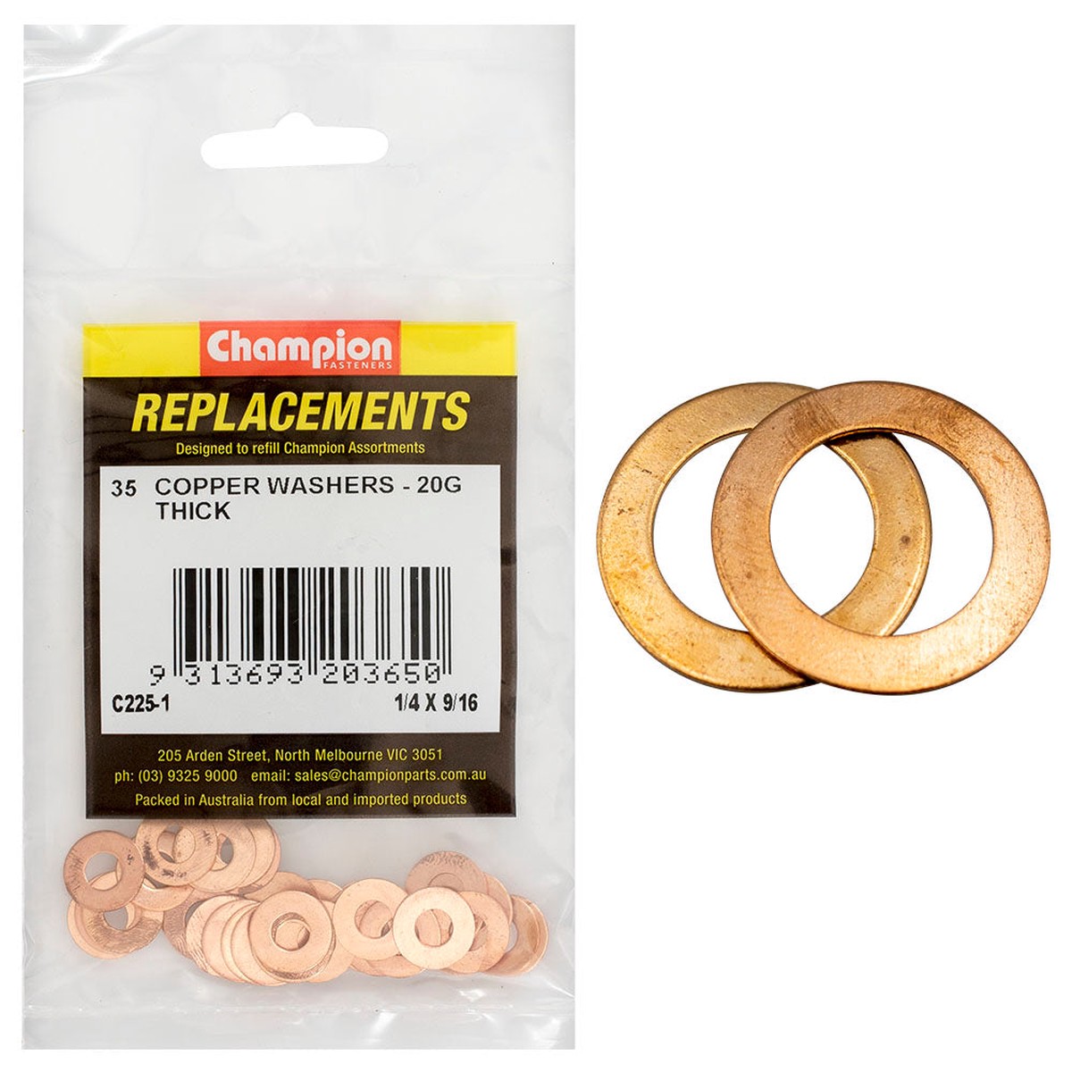 Champion Copper Sump Plug Washers - 5pk