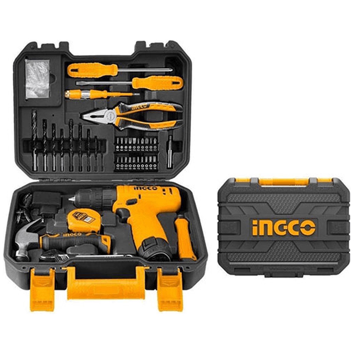Ingco HKTHP10811 81pcs Household Tools Set (Cordless Drill + Accs)