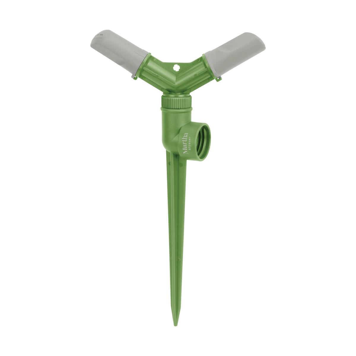 Martha Stewart MTS-SRSPR2 Rotating Sprinkler with Durable Spike 2-Arm 970 sq ft Max Coverage