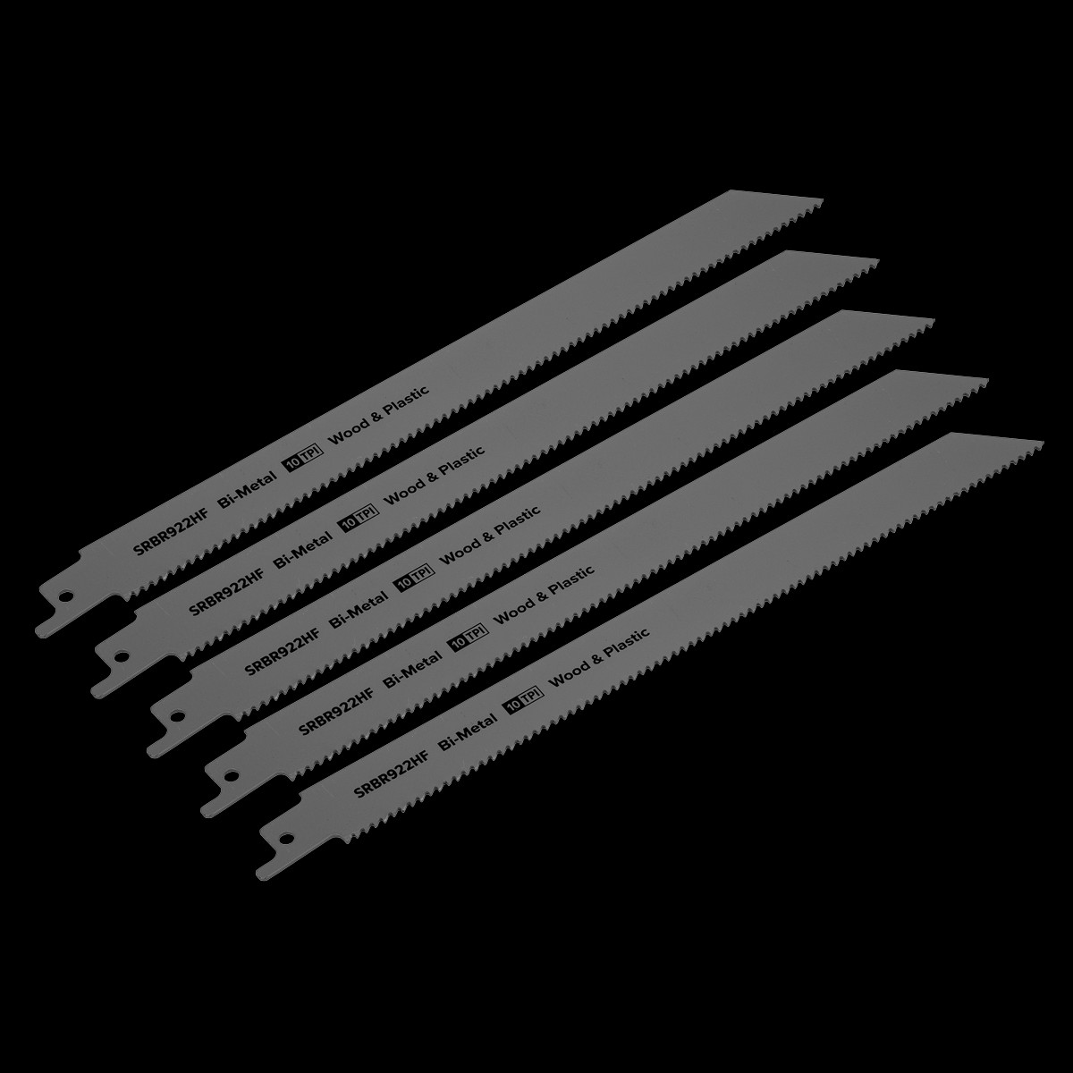 Sealey SRBR922HF 230mm 10tpi Reciprocating Saw Blade Wood & Plastics - Pack of 5