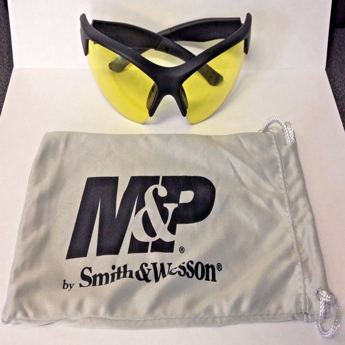 Smith & Wesson MP104-41-ID Half Frame Shooting Glasses With Amber AF Lens, Black