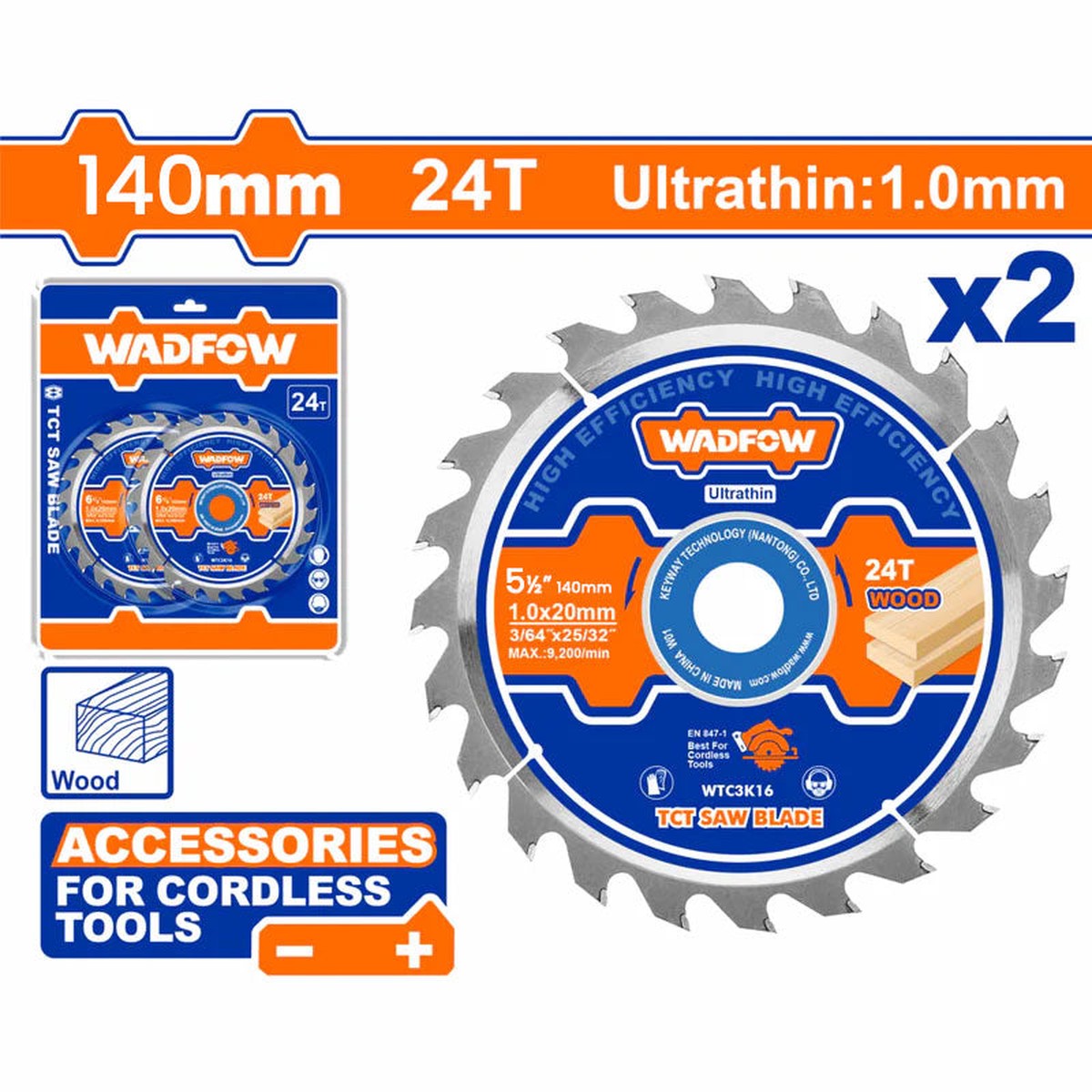 Wadfow WTC3K14 Ultra Thin Saw Blade TCT 5-" (140mm)