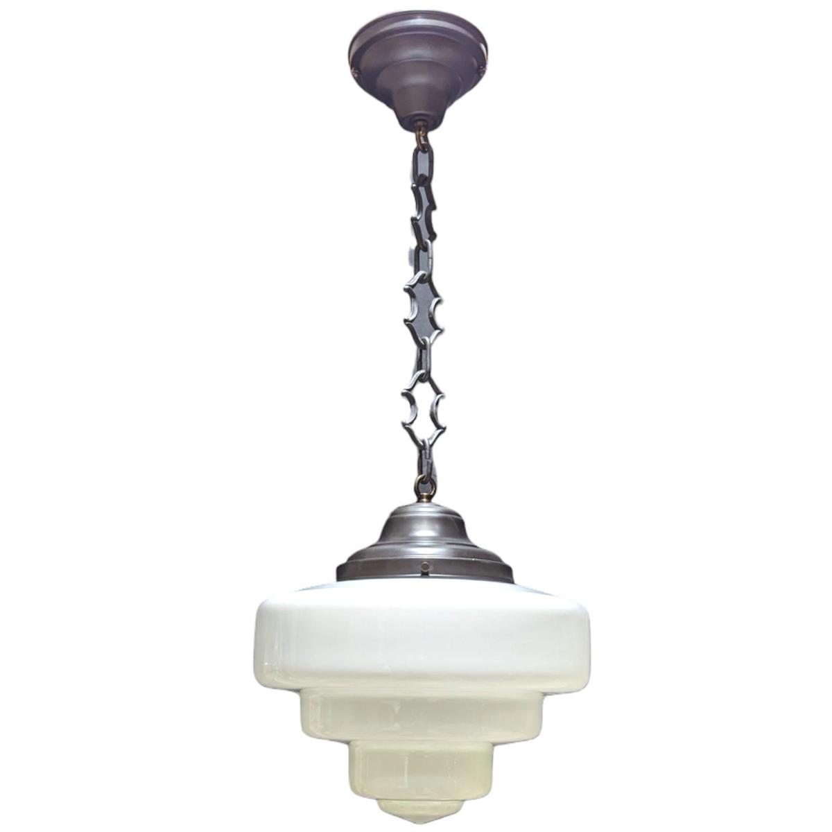 28 1/2 Inch Manhattan Skyscraper Nouveau Style Chain Light (Black Bronze Finish)
