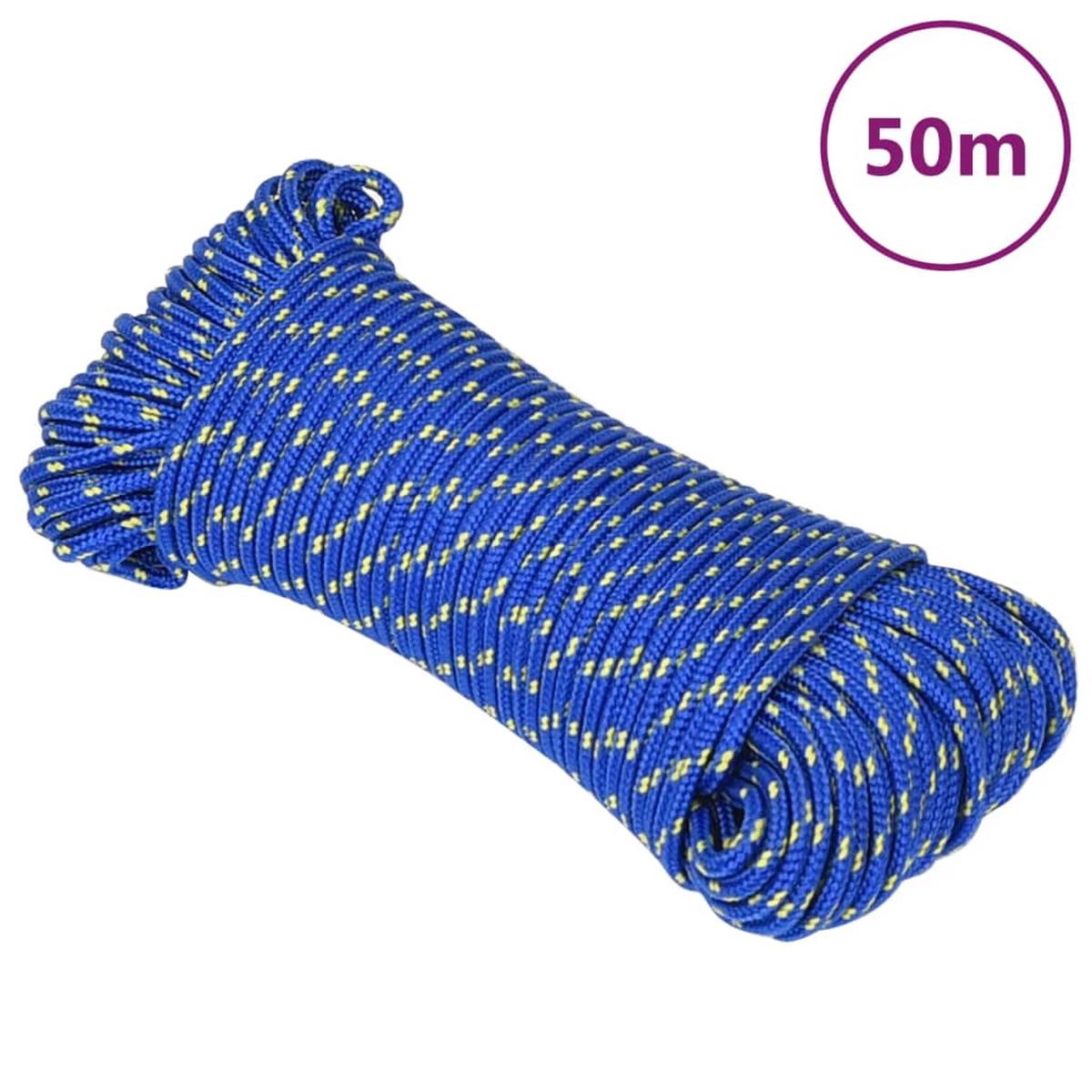 Berkfield Boat Rope Blue 4 mm 50 m Polypropylene