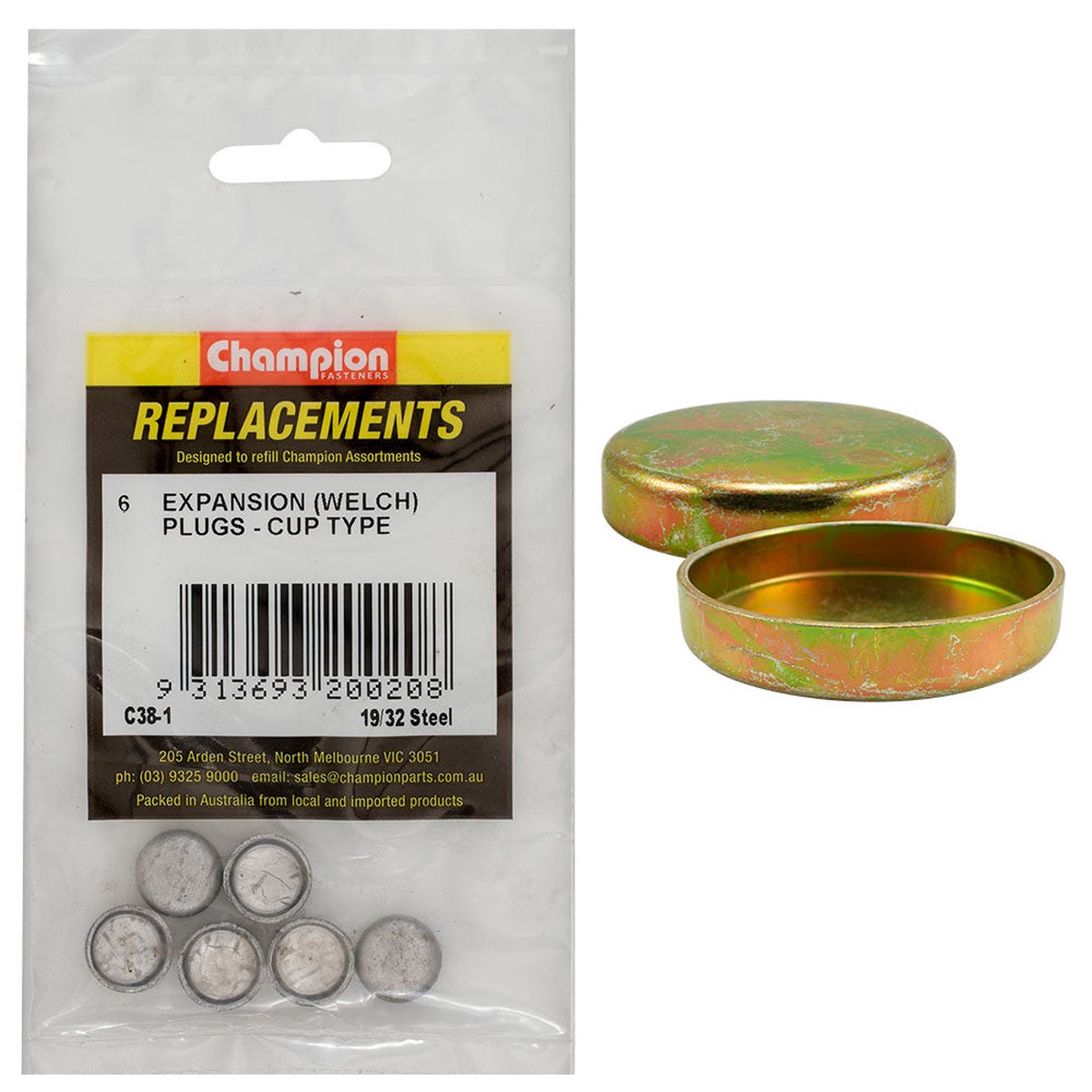 Champion 5/8in Steel Welsh Plug - 10pk
