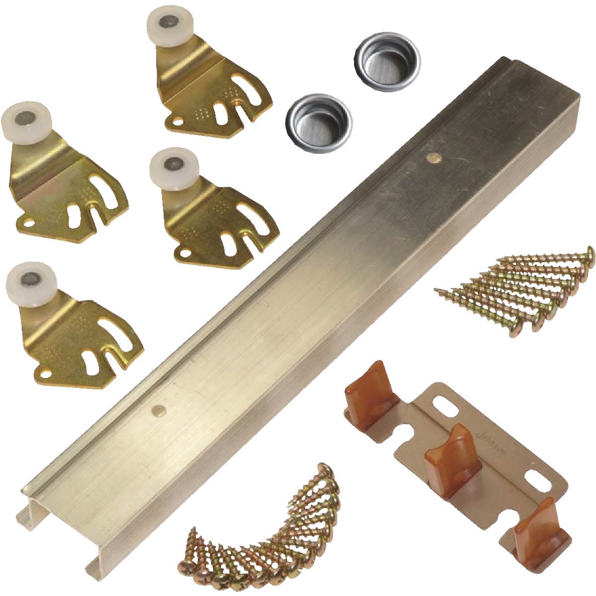 Johnson Hardware Aluminum 48 In Bypass Door Hardware Set