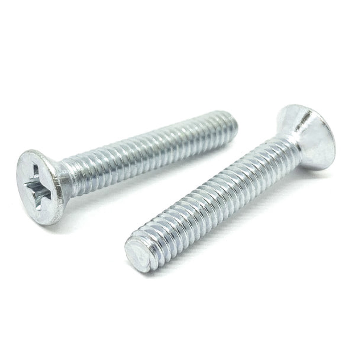 M6-1.0x45 Phillips Flat Head Machine Screws Steel Zinc