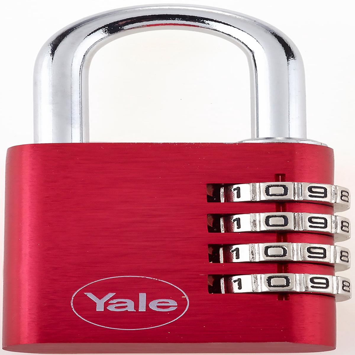 PADLOCK 4-DIAL ALUMINUM 38MM 30MM SKL RED