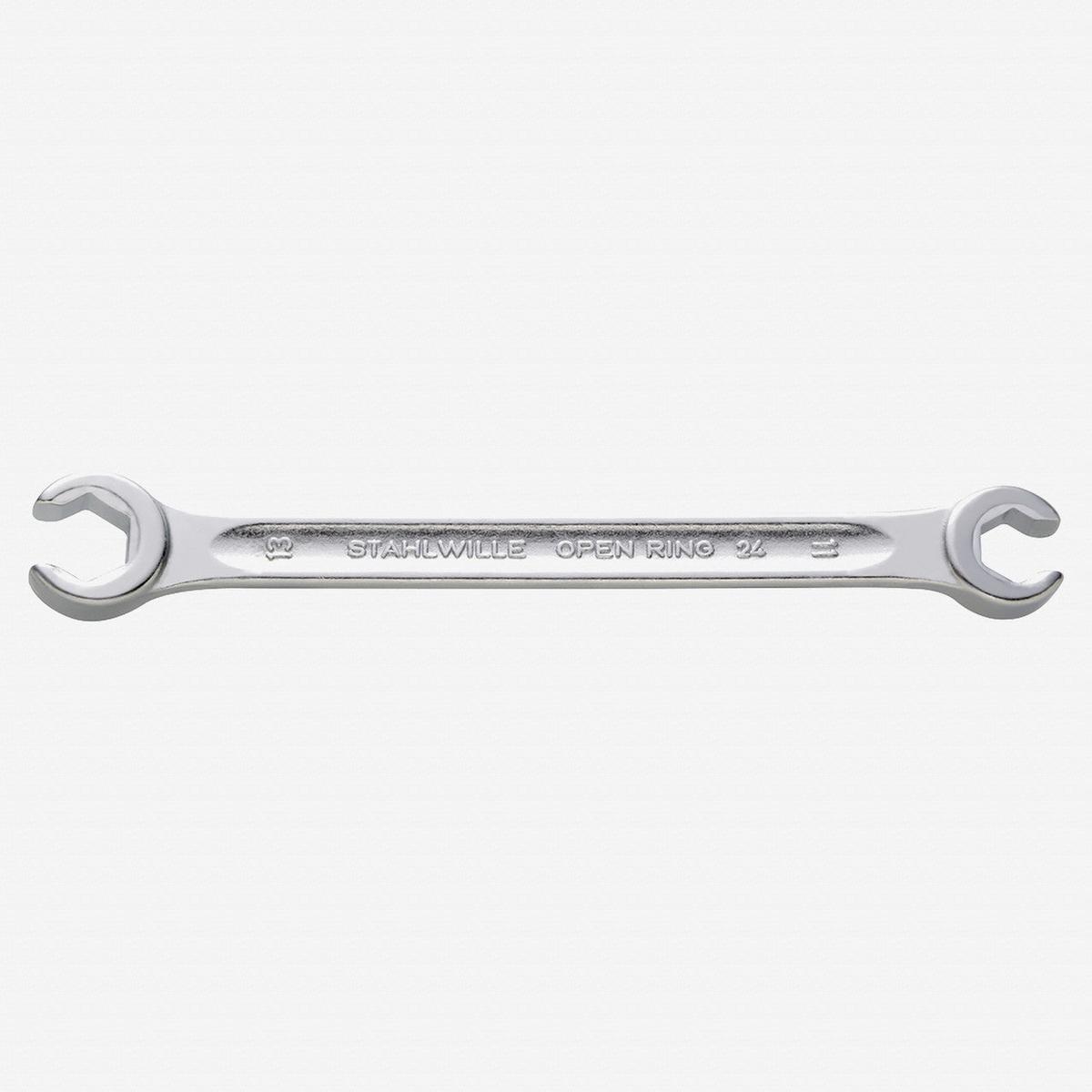 Stahlwille 24 Double Ended Open Ring Flare Nut Spanner, Angled, 12 x 14 mm
