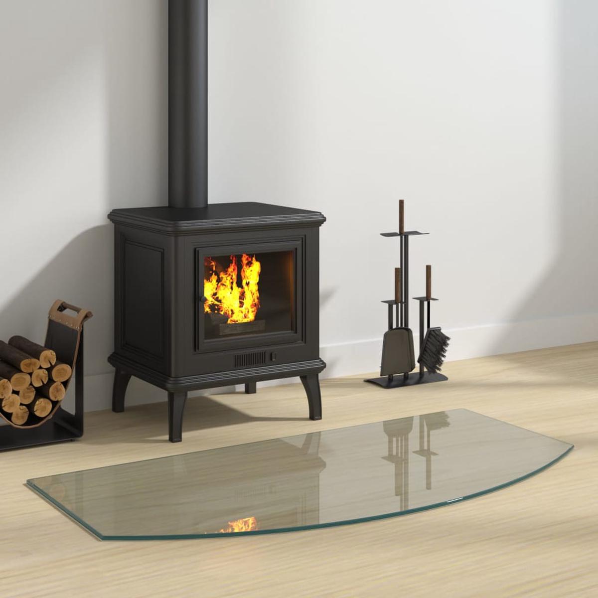 Berkfield Fireplace Glass Plate 100x50 cm