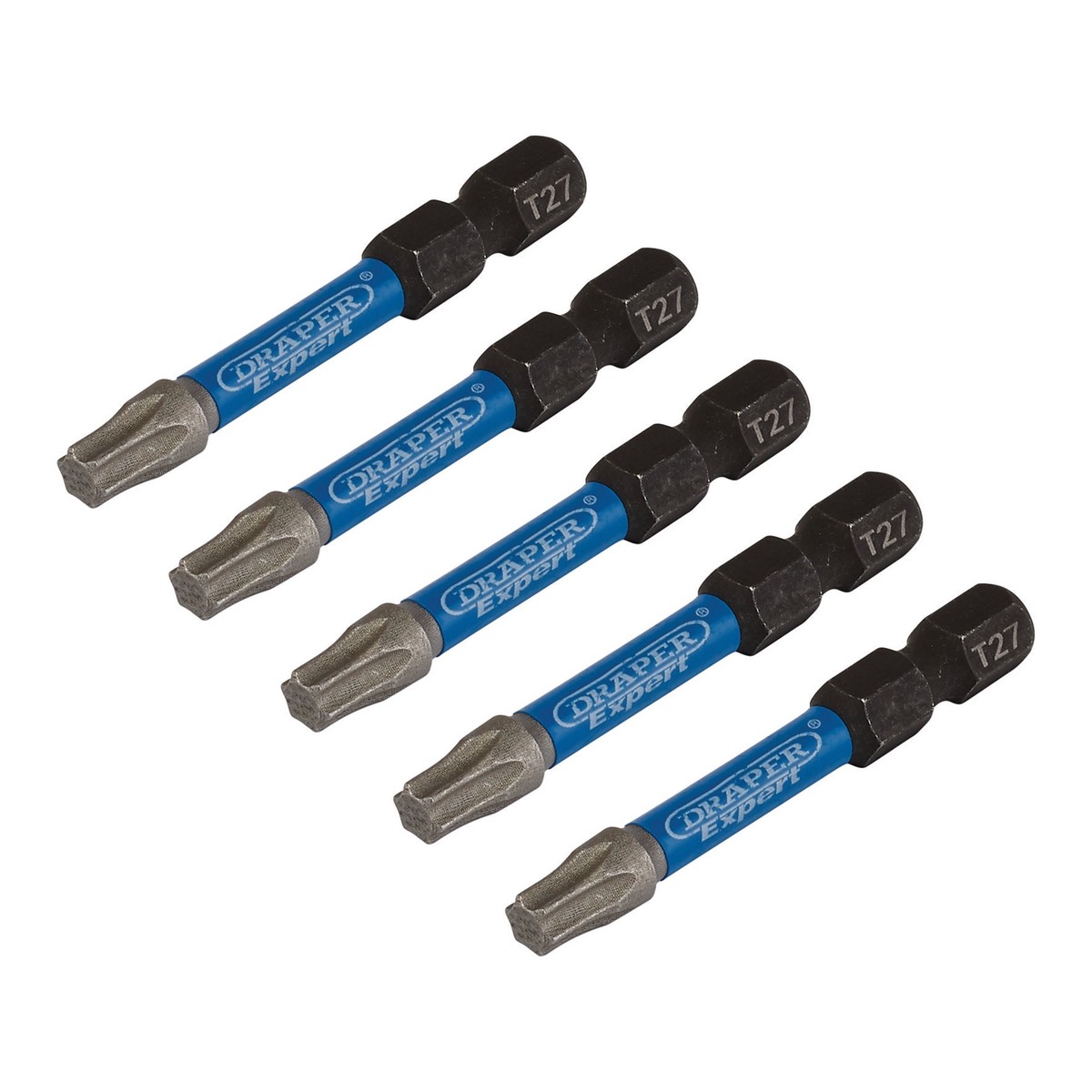 Draper 05654 Draper Expert TX-STAR Impact Screwdriver Bits, T27 x 50mm, 1/4" Hex (Pack of 5)
