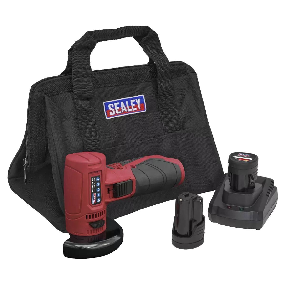 Sealey CP1210KIT 12V 75mm Angle Grinder with 2 x 1.5Ah Battery & Charger in Bag