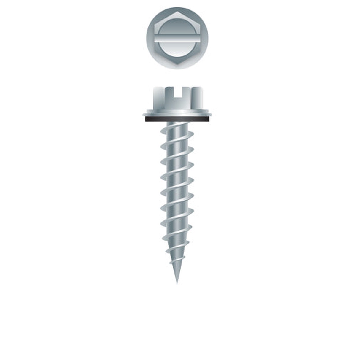 #10 SLT Strong-Point Hex Washer Head w/NEO 10 x 1, 5/16 A.F., Zinc