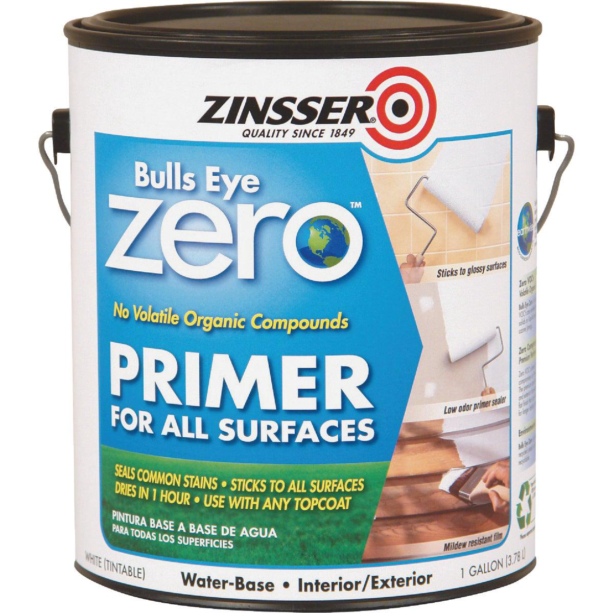 Zinsser Bulls Eye Zero VOC InteriorExterior Primer White 1 Gal