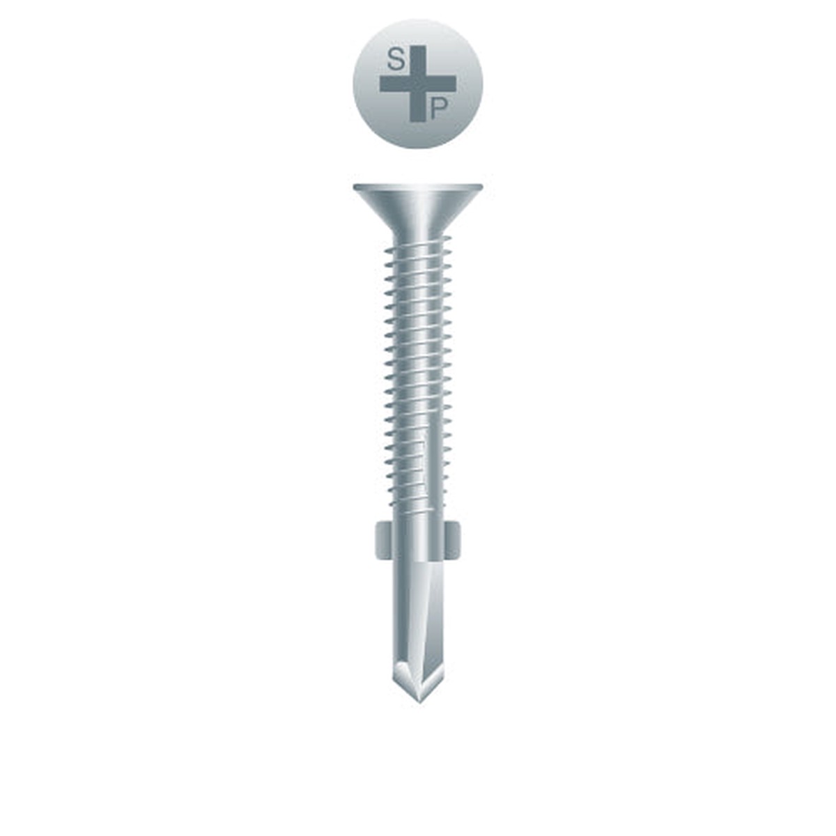 #12 Strong-Point Flat Head Reamer 12-24 x 2, PH, Zinc