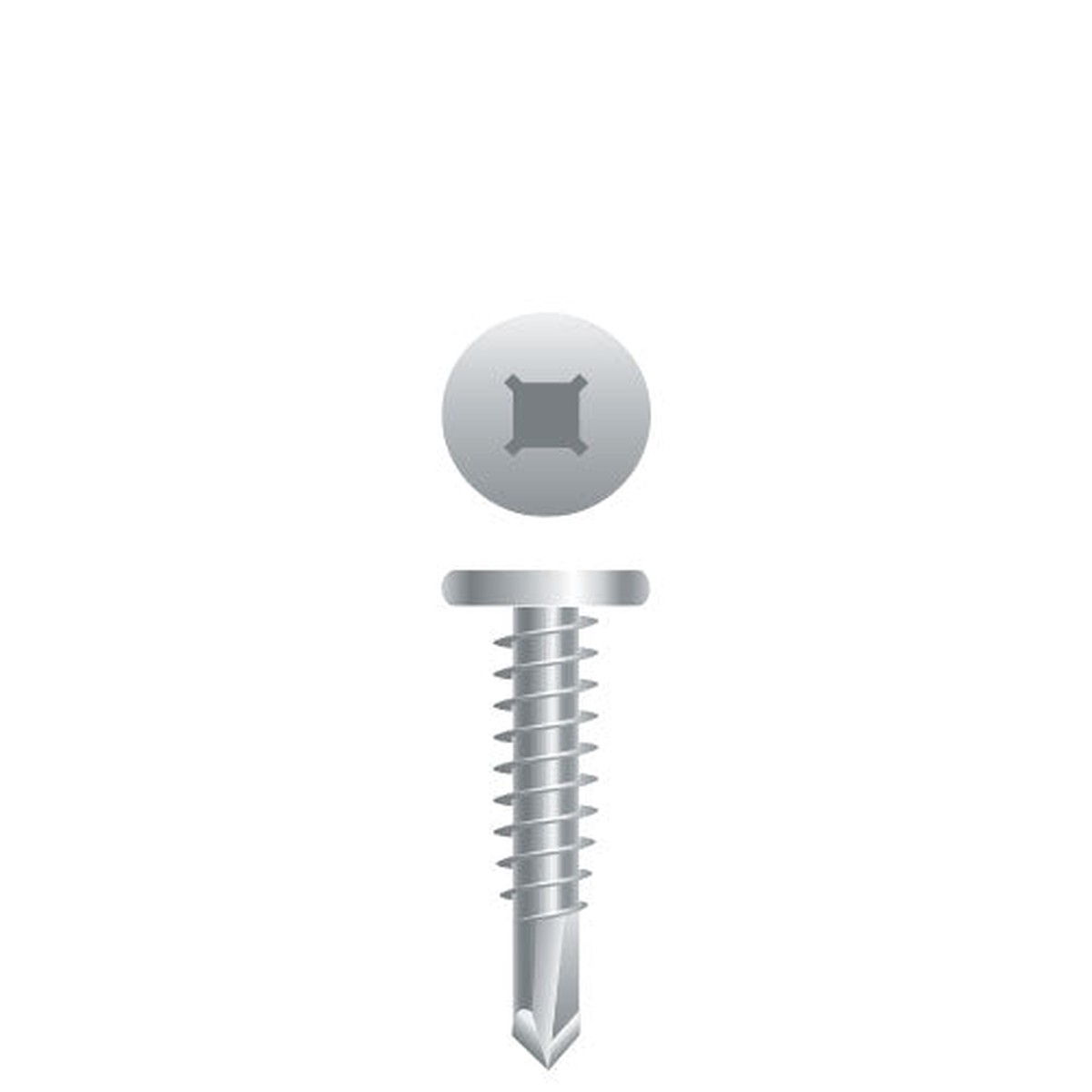 #10 Strong-Point Pancake Head 10-16 x 1, SQ/PH, 410 Stainless Steel