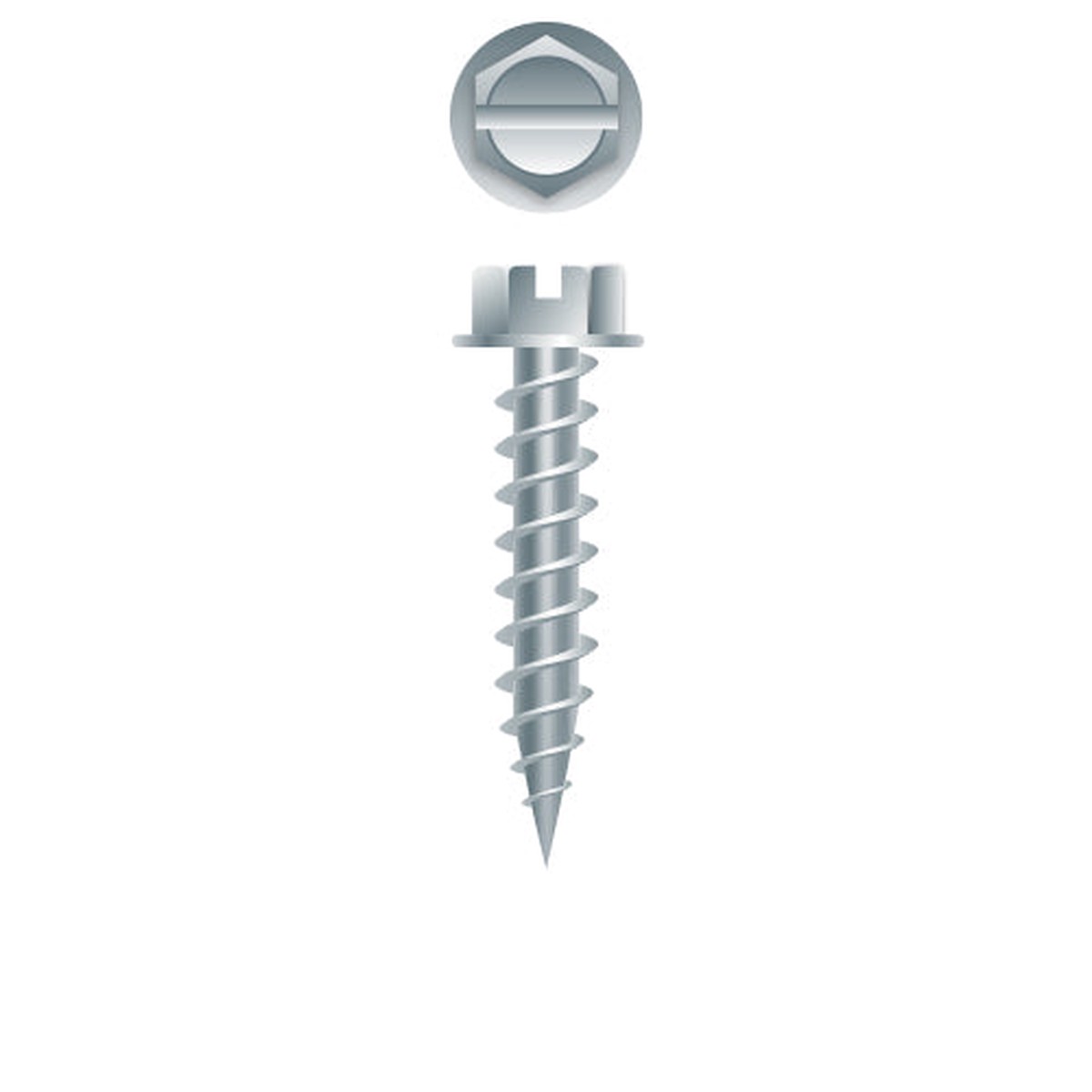 #10 SLT Strong-Point Hex Washer Head 10 x 2, 1/4 A.F., Zinc