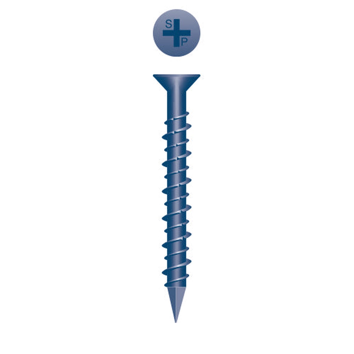 #1/4 Strong-Point Flat Head 1/4 x 6, PH, Hi-Low, Blue Ceramic