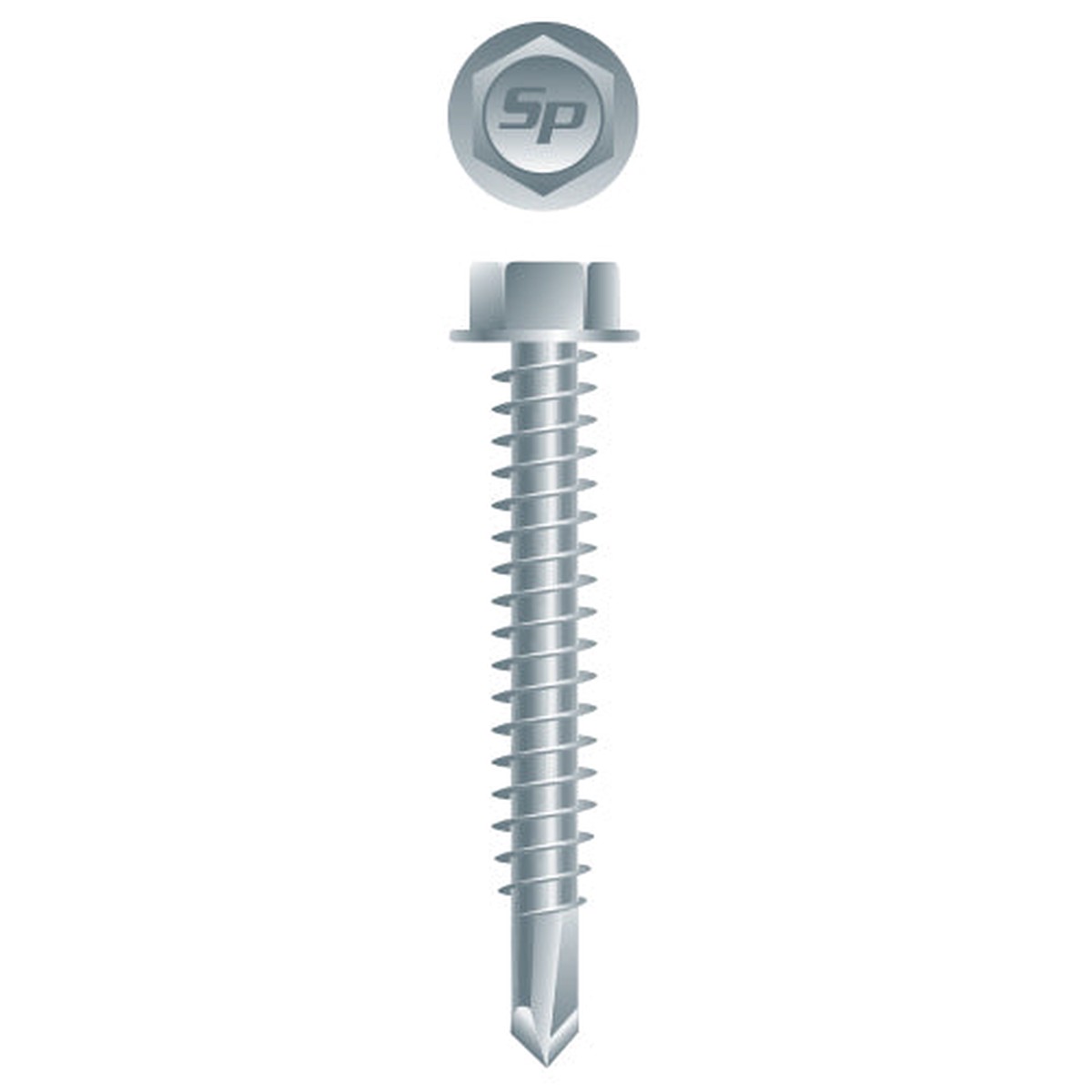 #14 Strong-Point Hex Washer Head 14-14 x 2, Zinc