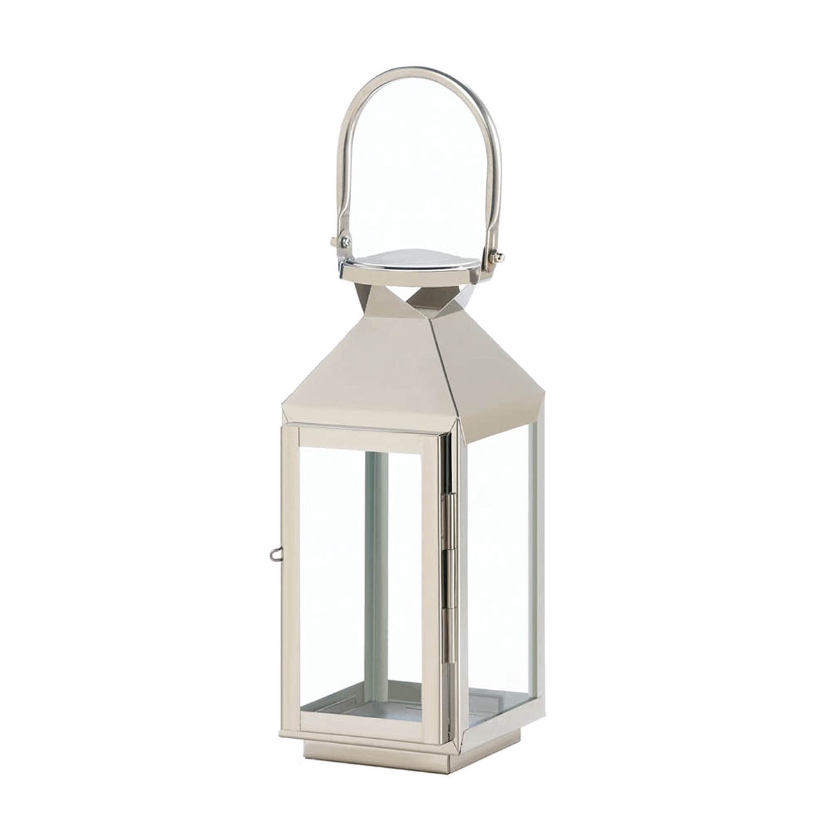 Zings & Thingz Manhattan Hanging Cable Candle Holder Lantern, Decorative Light Home Decor, 10 Tall, Stainless Steel