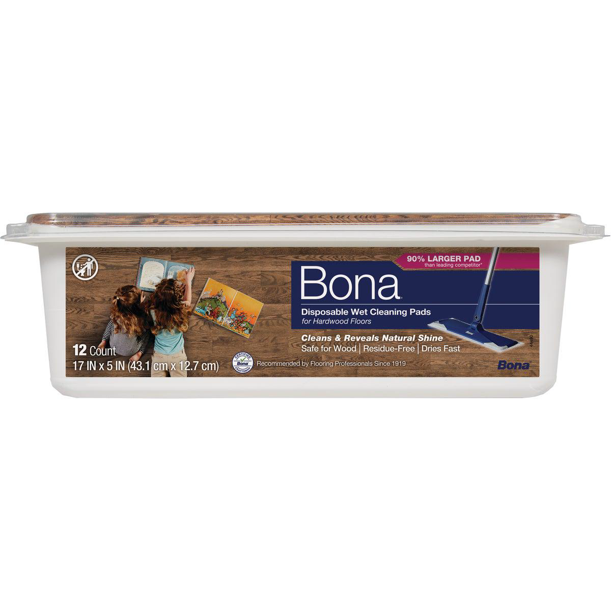 Bona 5 In W x 17 In L Wet Hardwood Floor Cleaning Pads (12-Pack)