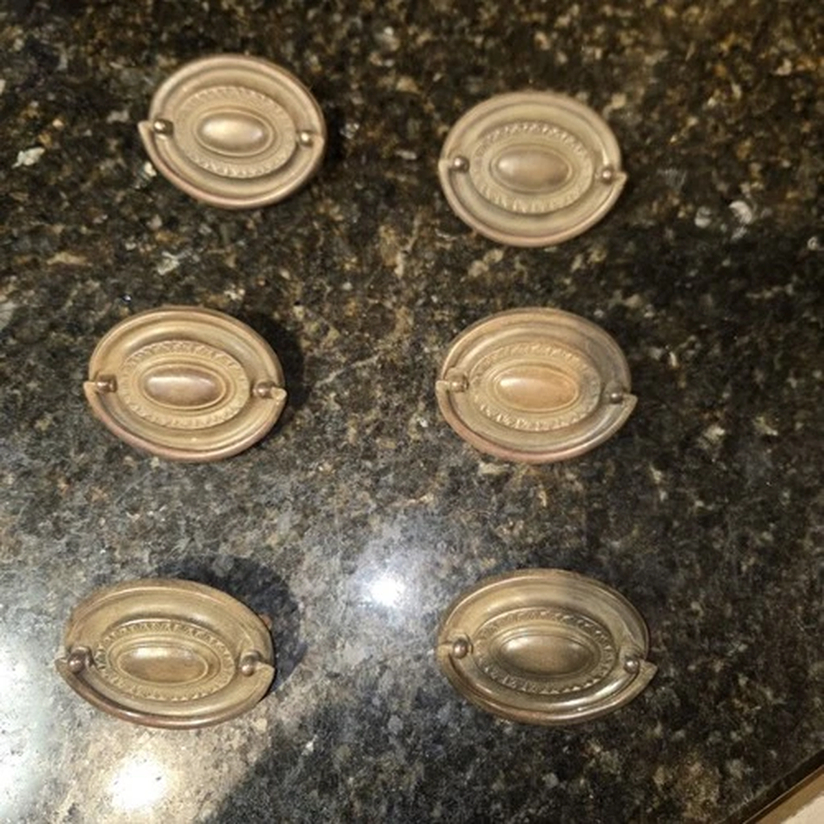 (6) Vintage Hepplewhite Drawer Pulls 2.5" CTC Federal Furniture Hardware