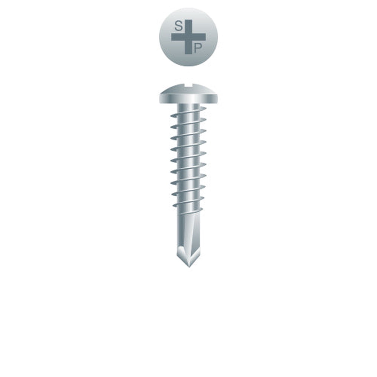#10 Strong-Point Pan Head 10-16 x 3, PH, Zinc