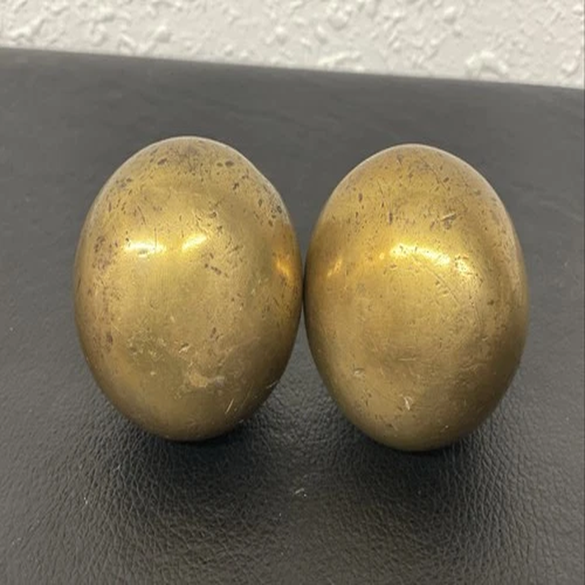 (2) Vintage Antique Brass Door Knobs Handles (Heavy)