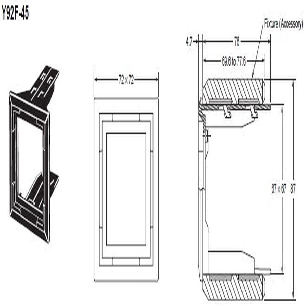 Y92F-45 Panel Adaptor 72mm to 48mm