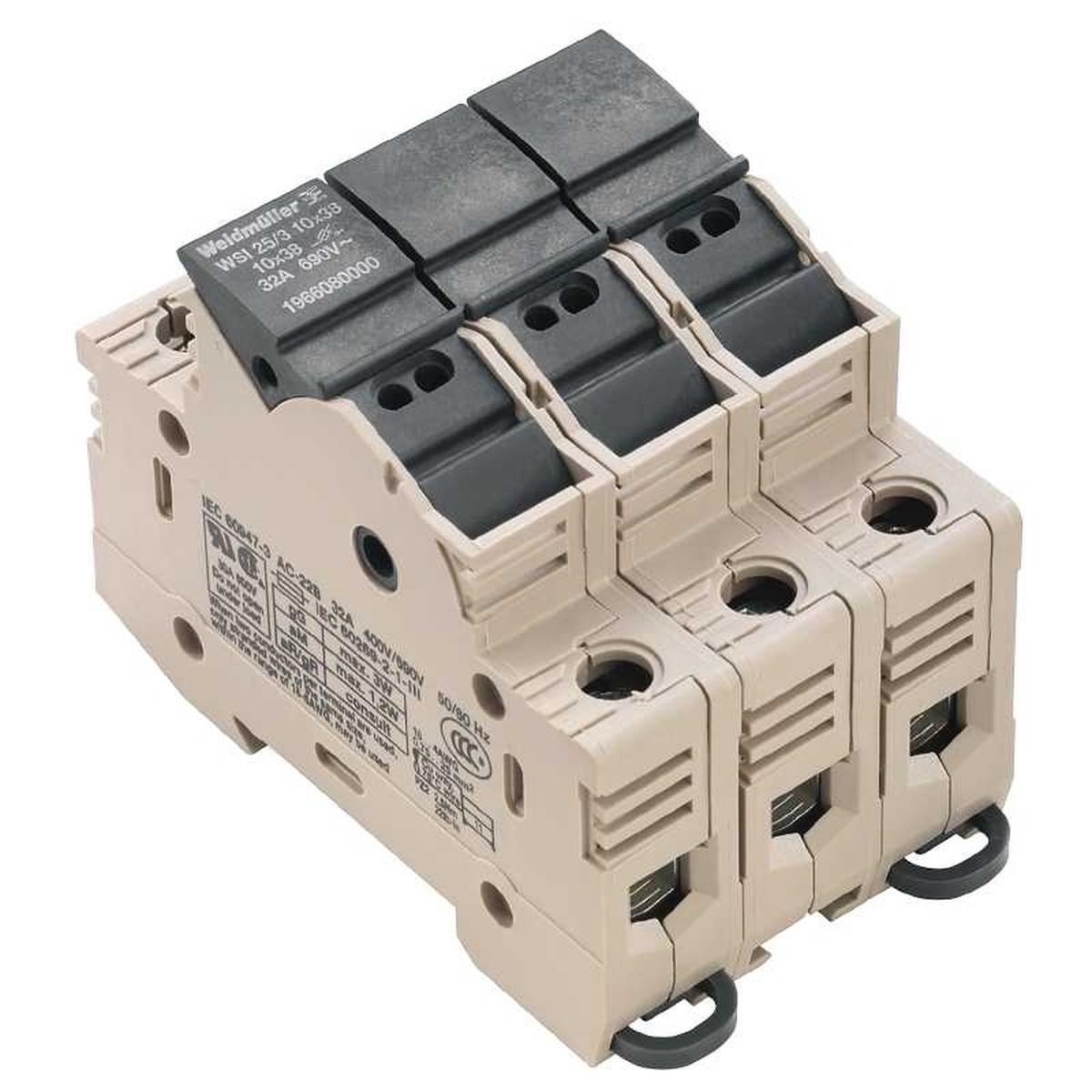 WSI 25/3 Fuse Terminal 3Phase 25mm 10x38 Fuse
